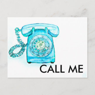 Telefoonnummer Turquoise Rotary  Blue Briefkaart