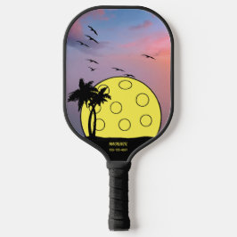 Telefoonnummer voor aangepaste tropische palmboom pickleball paddle