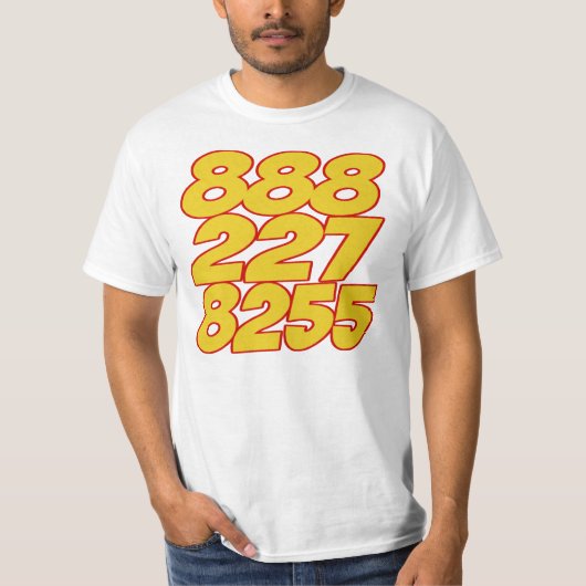 Telefoonnummer voor autopraatje T-Shirt (Voorkant)