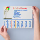 Telefoonnummer voor bewerkbare eventplanner flyer (Hand)