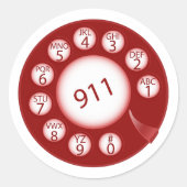 Telefoonnummer voor noodgevallen ronde sticker (Voorkant)
