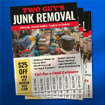 Telefoonnummer voor ongewenste verwijdering flyer<br><div class="desc">Junk verwijdering yard teken in rood en zwart</div>