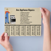 Telefoonnummer voor reparaties aan bewerkbaar toes flyer (Hand)