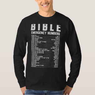 Telefoonnummers voor Bijbelse noodgevallen Christe T-shirt