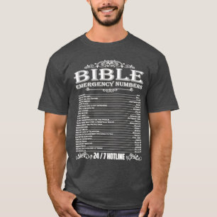 Telefoonnummers voor Bijbelse noodgevallen Christe T-shirt