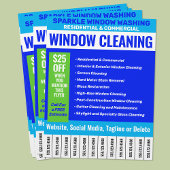 Telefoonnummers voor het schoonmaken van vensters flyer