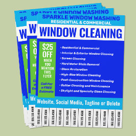 Telefoonnummers voor het schoonmaken van vensters flyer