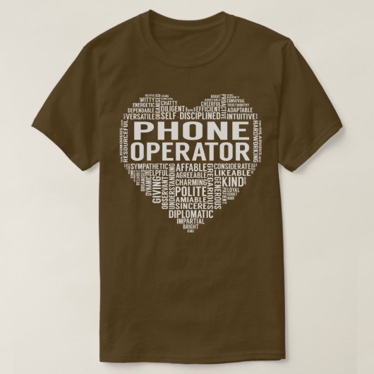 Telefoonoperator hart t-shirt (Design voorkant)