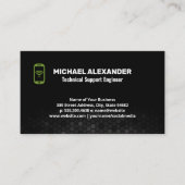 Telefoonpictogram | Zwarte mesh Abstracte achtergr Visitekaartje (Voorkant)