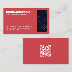 Telefoonreparatie QR Red Visitekaartje