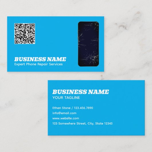 Telefoonreparatie QR Visitekaartje (Voorkant / Achterkant)
