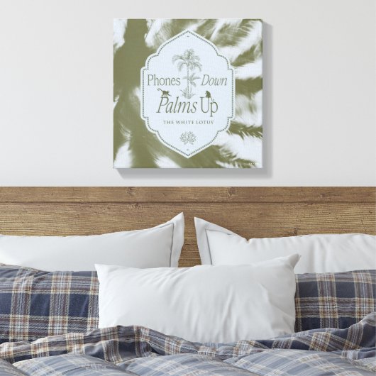 Telefoons omlaag, handpalmen omhoog - De witte lot Canvas Afdruk (Insitu (Slaapkamer))