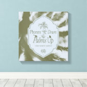 Telefoons omlaag, handpalmen omhoog - De witte lot Canvas Afdruk (Insitu (Houten vloer))