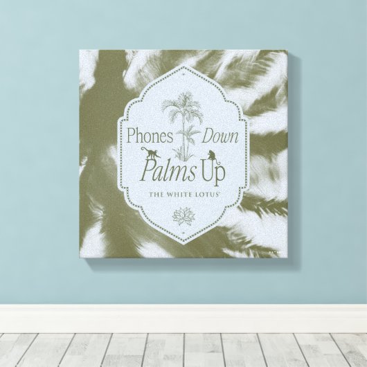 Telefoons omlaag, handpalmen omhoog - De witte lot Canvas Afdruk (Insitu (Houten vloer))