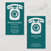 Telefoonsymbool - Blauwgroen groen (006666) Visitekaartje (Voorkant / Achterkant)