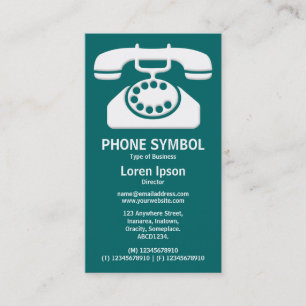 Telefoonsymbool II - Blauwgroen groen (006666) Visitekaartje