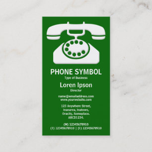 Telefoonsymbool II - Donkergroen (006600) Visitekaartje