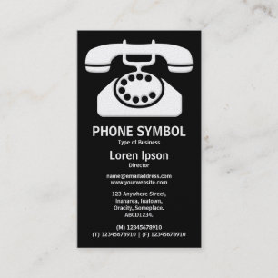 Telefoonsymbool II - Zwart (Gold Card) Visitekaartje