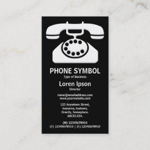 Telefoonsymbool II - zwart Visitekaartje