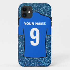 Telefoontas met Club Colors. - Blauw Shirt iPhone 11 Hoesje