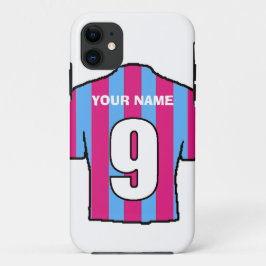 Telefoontas met Club Colors. Claret & Blue Shirt Case-Mate iPhone Case