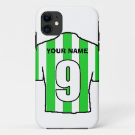 Telefoontas met Club Colors. Groen en wit Shirt Case-Mate iPhone Case