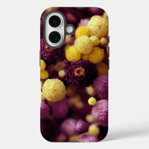 Telefoontas met Paars en gele bloemen iPhone 16 Hoesje