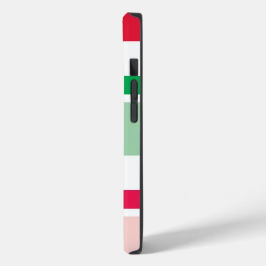 Telefoontas met rode en groene kerststrepen Case-Mate iPhone case (Achterkant / Links)