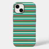 Telefoontas met rode en groene kerststrepen Case-Mate iPhone case (Achterkant)