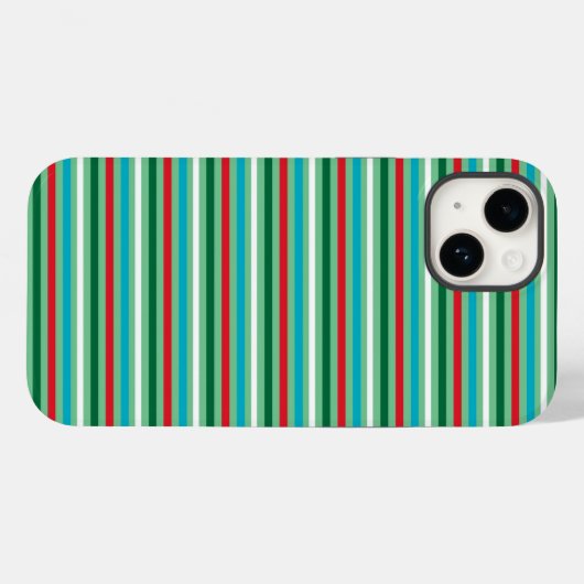 Telefoontas met rode en groene kerststrepen Case-Mate iPhone case (Achterkant (horizontaal))