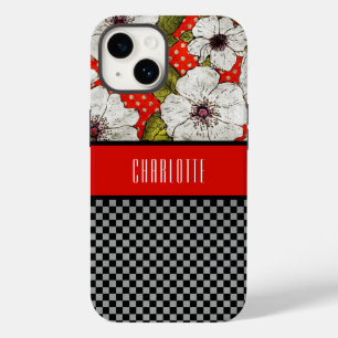Telefoontas met rode en zwarte bloemen Case-Mate iPhone 14 hoesje