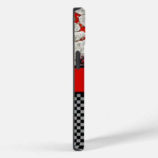 Telefoontas met rode en zwarte bloemen Case-Mate iPhone case (Achterkant / Rechts)