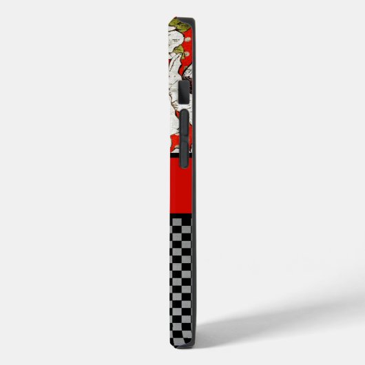 Telefoontas met rode en zwarte bloemen Case-Mate iPhone case (Achterkant / Links)