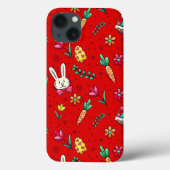 Telefoontas met rood paaspatroon Case-Mate iPhone case (Achterkant)