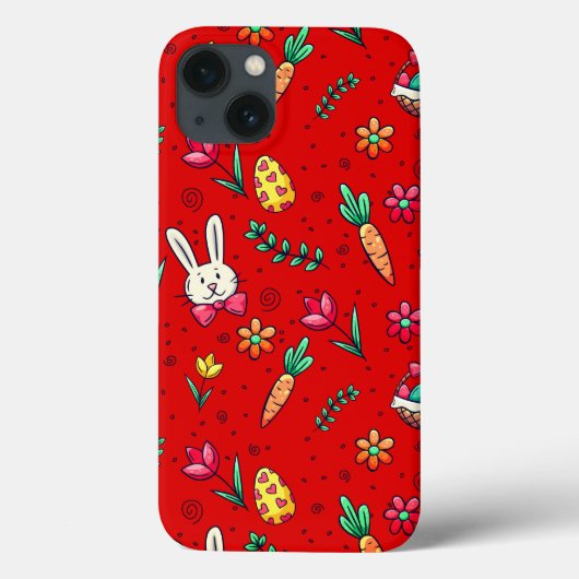 Telefoontas met rood paaspatroon Case-Mate iPhone case (Achterkant)