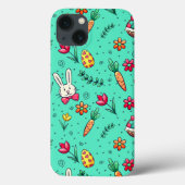 Telefoontas met zacht cyaan paaspatroon Case-Mate iPhone case (Achterkant)
