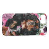 Telefoontas met zwarte en Tan Cavalier Case-Mate iPhone Case (Achterkant (Horizontaal))