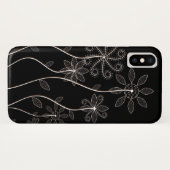 Telefoontas met zwarte en witte bloemen Case-Mate iPhone case (Achterkant (horizontaal))