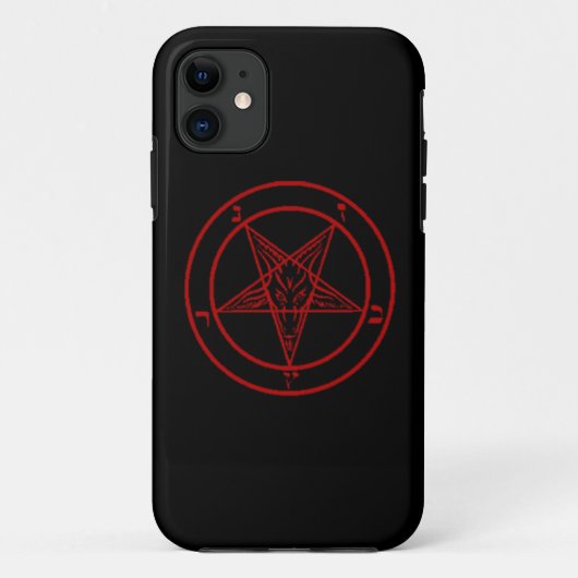 Telefoontas met zwarte of rode baphomet Case-Mate iPhone case (Achterkant)