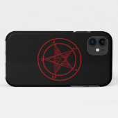 Telefoontas met zwarte of rode baphomet Case-Mate iPhone case (Achterkant (horizontaal))