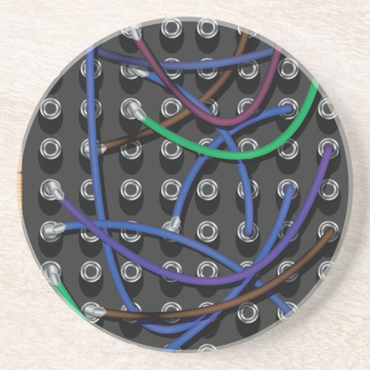 Telefoonwisselkabels Zandsteen Onderzetter (Voorkant)