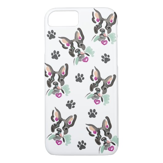 Telefoonzaak met waterverf van Boston Terrier Case-Mate iPhone Case (Achterkant)