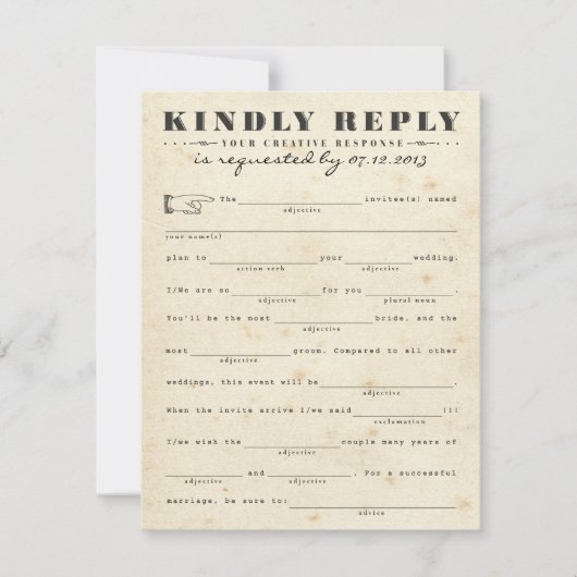  Telegram-antwoordkaart RSVP Kaartje (Voorkant)