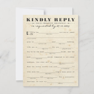 Telegram-antwoordkaart RSVP Kaartje