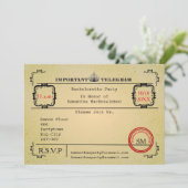  telegram bachelorette kaart (Staand voorkant)