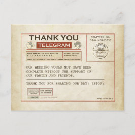 Telegram Bedankt kaarten voor de bruiloft