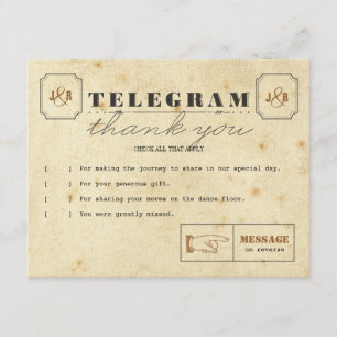 Telegram Bedankt voor je briefkaart