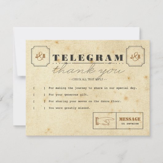 Telegram Bedankt voor je briefkaart (Voorkant)