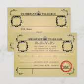 telegram bruiloft R.S.V.P RSVP Kaartje (Voorkant / Achterkant)