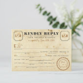 Telegram Libs-responskaart RSVP Kaartje (Staand voorkant)